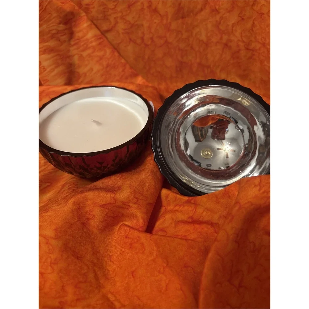 NWT‎ Place and Time Red Glass Holder & Candle Spiced Winter Apple 5